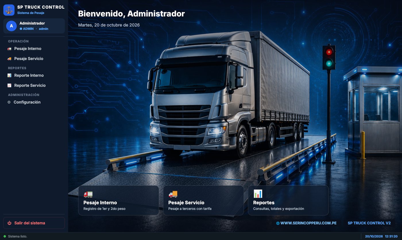 SP TRUCK CONTROL - pantalla principal